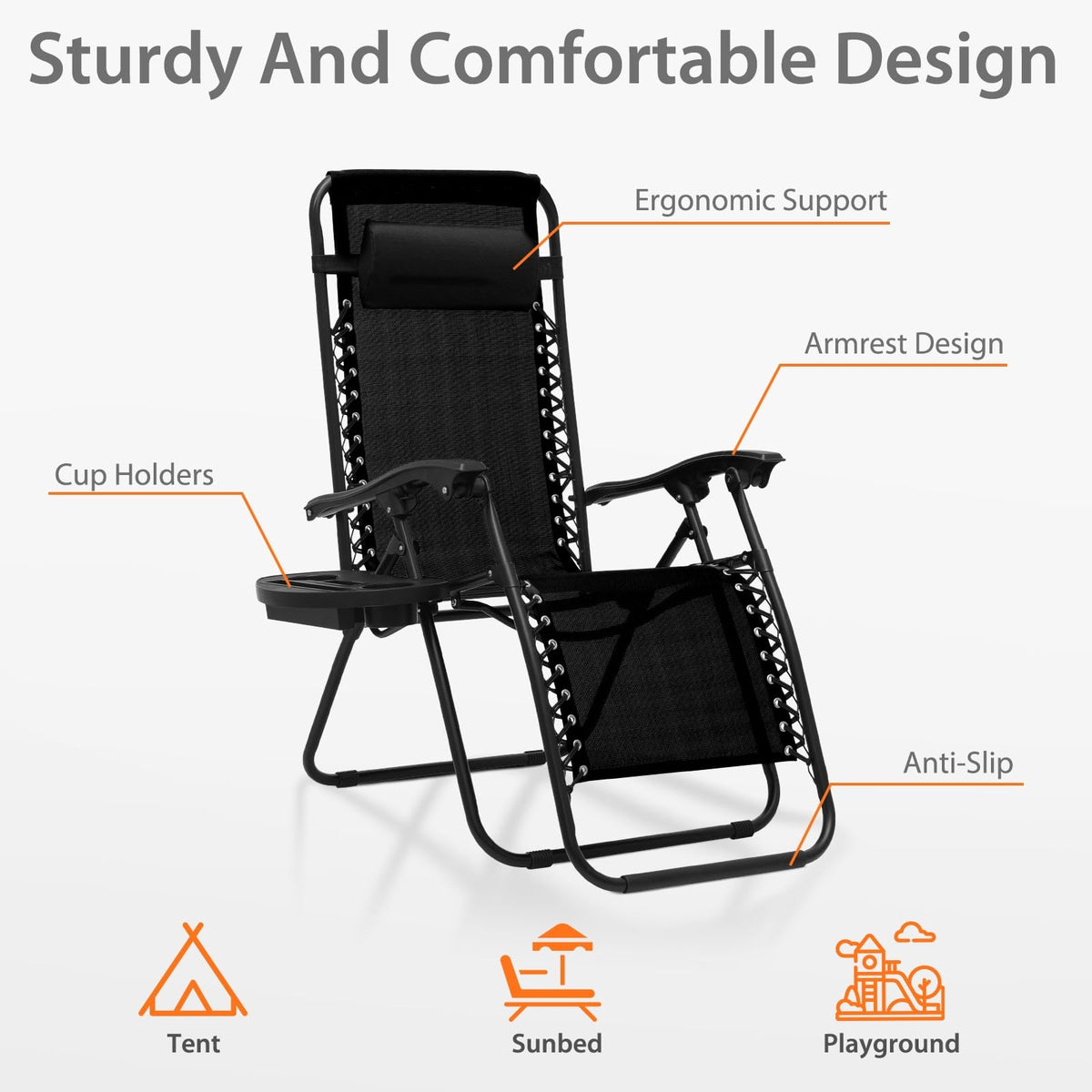 Black Zero Gravity Lounge Chair X3482