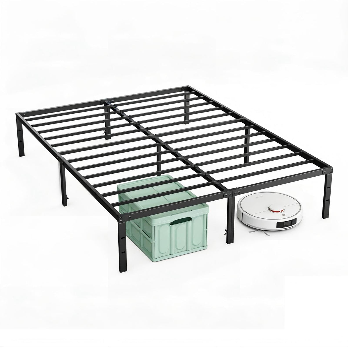 Queen 12 Inch Metal Platform Bed with Storage Y697132