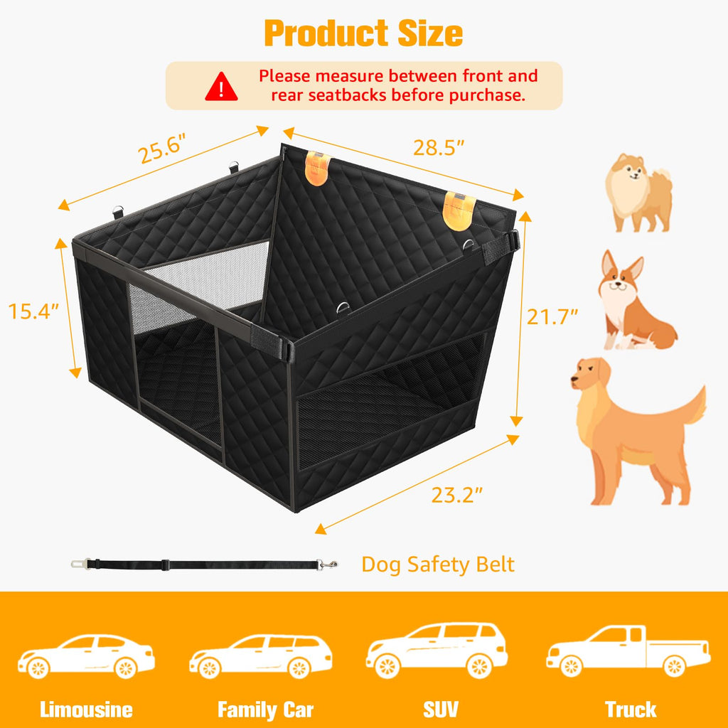 Large Dog Car Seat with Hard Bottom L7749