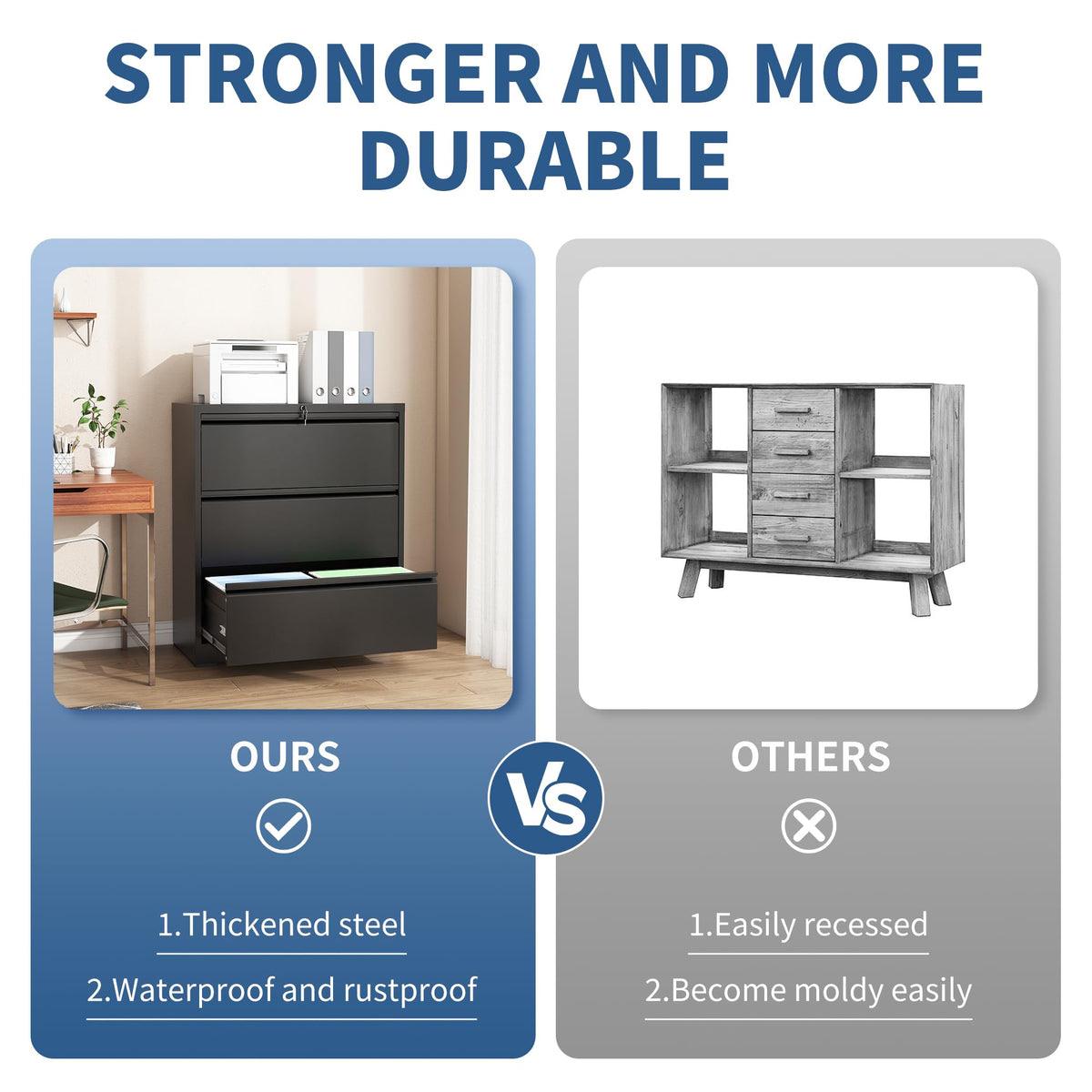 3 Drawer Metal File Cabinet with Lock K2835