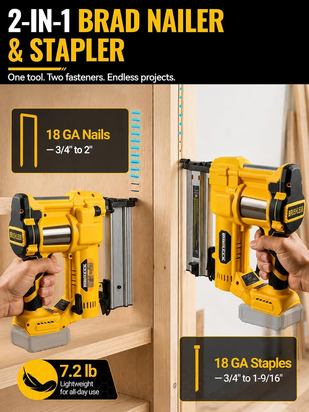 2-in-1 Brad Nailer Staple Gun A756