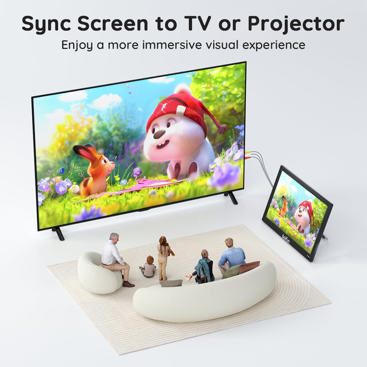 15.6" Portable TV DVD Combo with Antenna, FM Radio, 5000mAh Battery, Black N584792