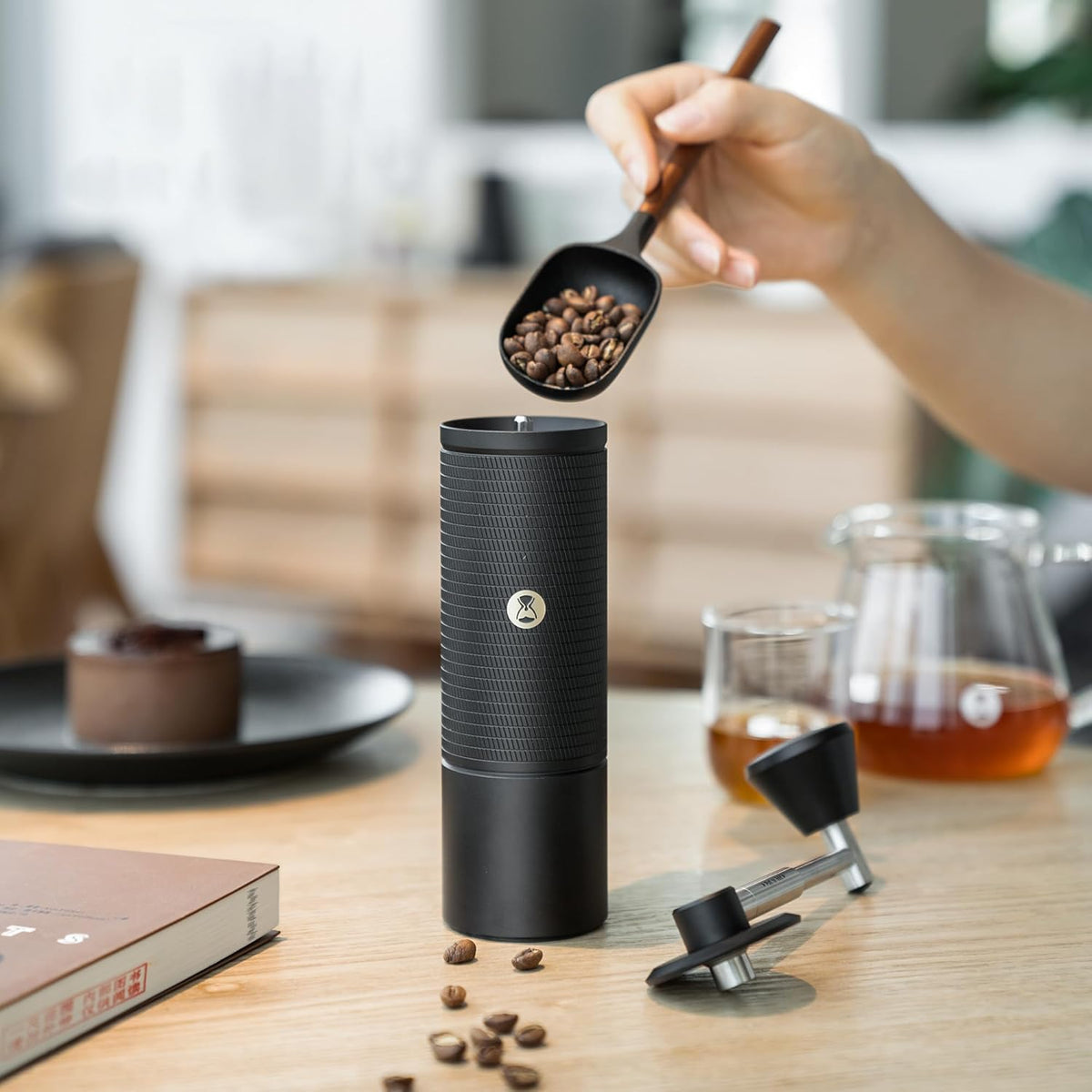 Manual Coffee Grinder with Conical Burr Portable Hand Coffee Grinder E82523
