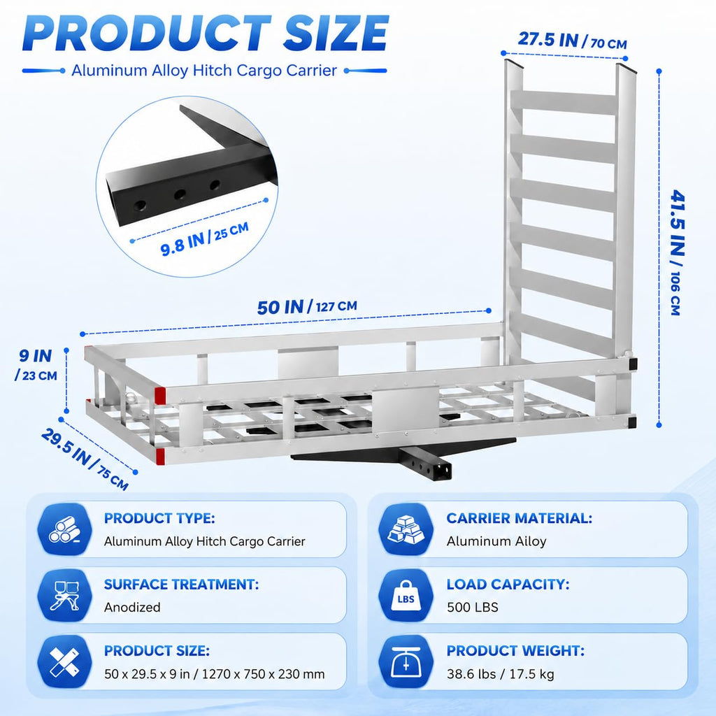 Aluminum Hitch Cargo Carrier with Ramp R123696