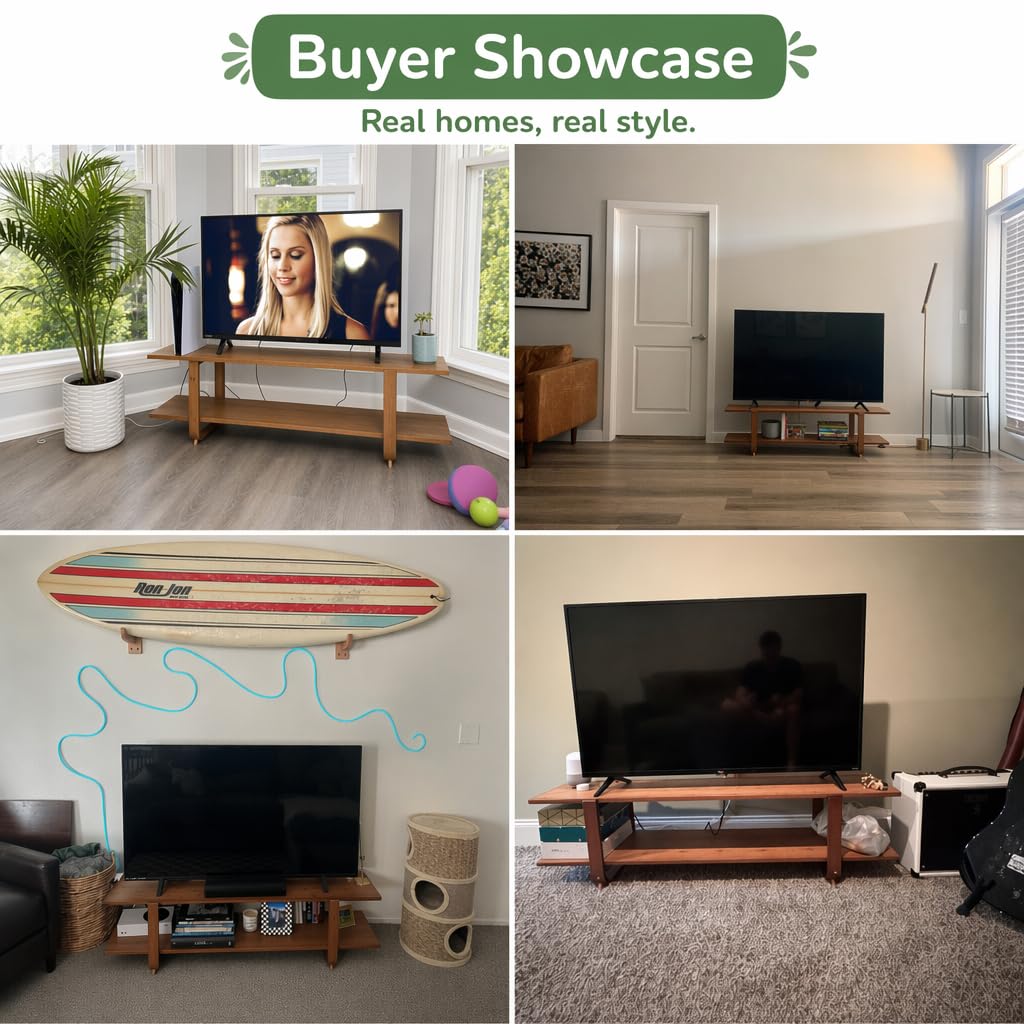Bamboo TV Stand with Storage up to 65'' K4446