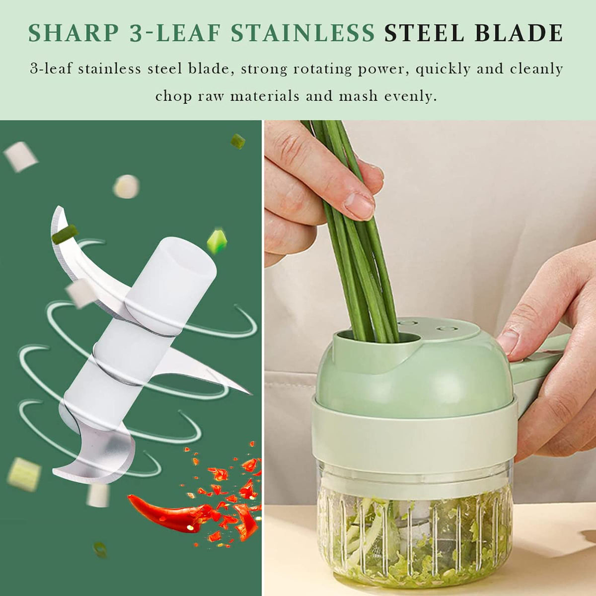 4 in 1 Handheld Electric Vegetable Cutter Set D690575