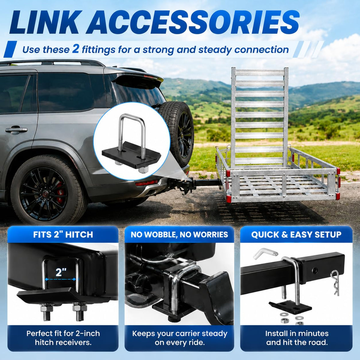 Aluminum Hitch Cargo Carrier with Ramp R123696
