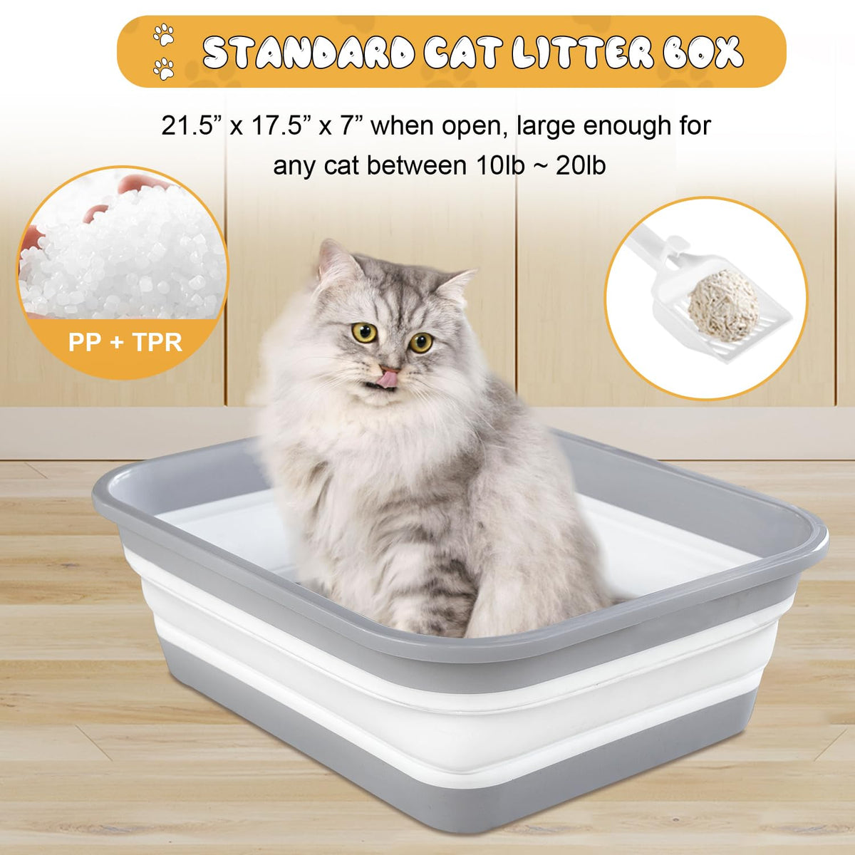 Collapsible Open Cat Litter Box D810