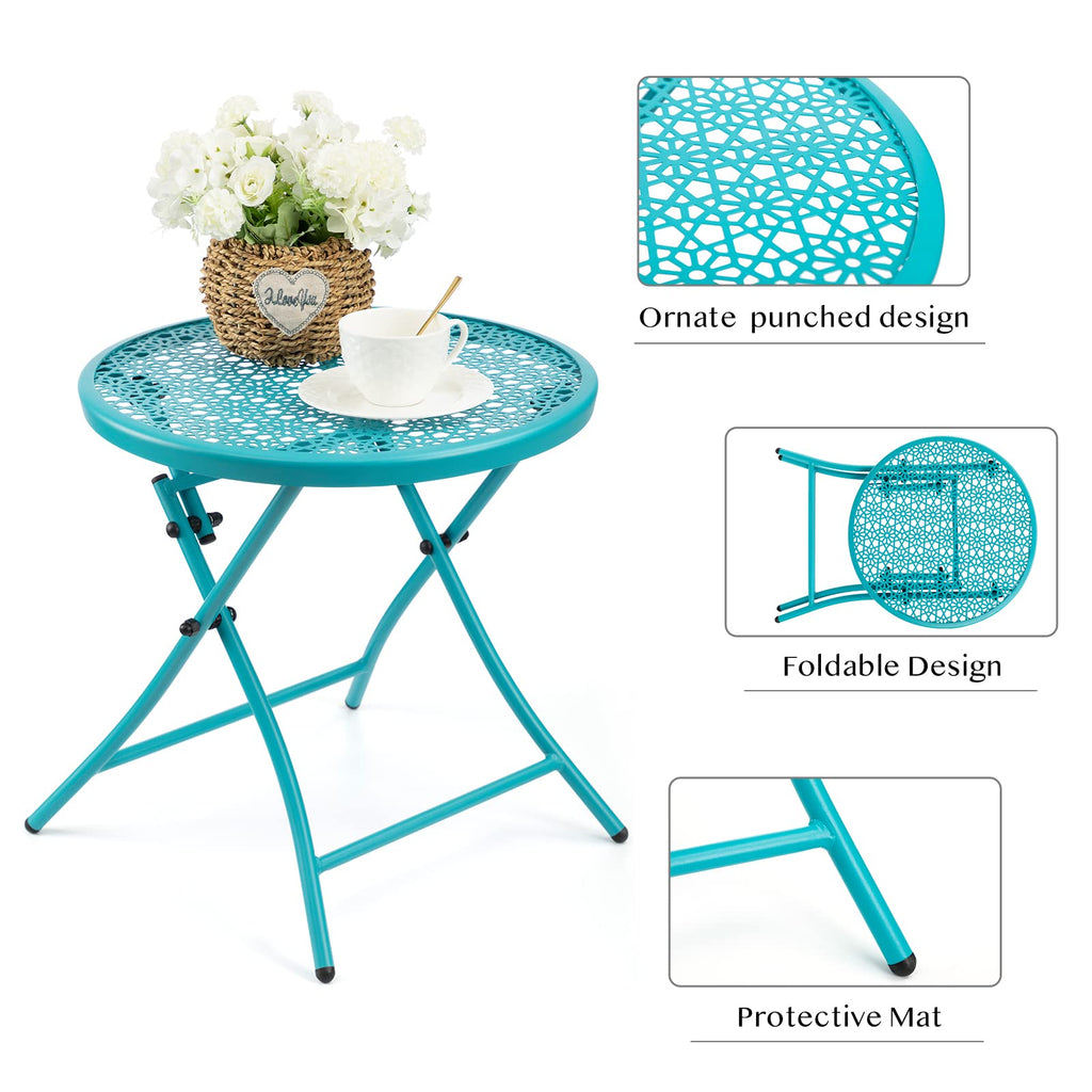 Folding Outdoor Side Table with Cutouts B6660