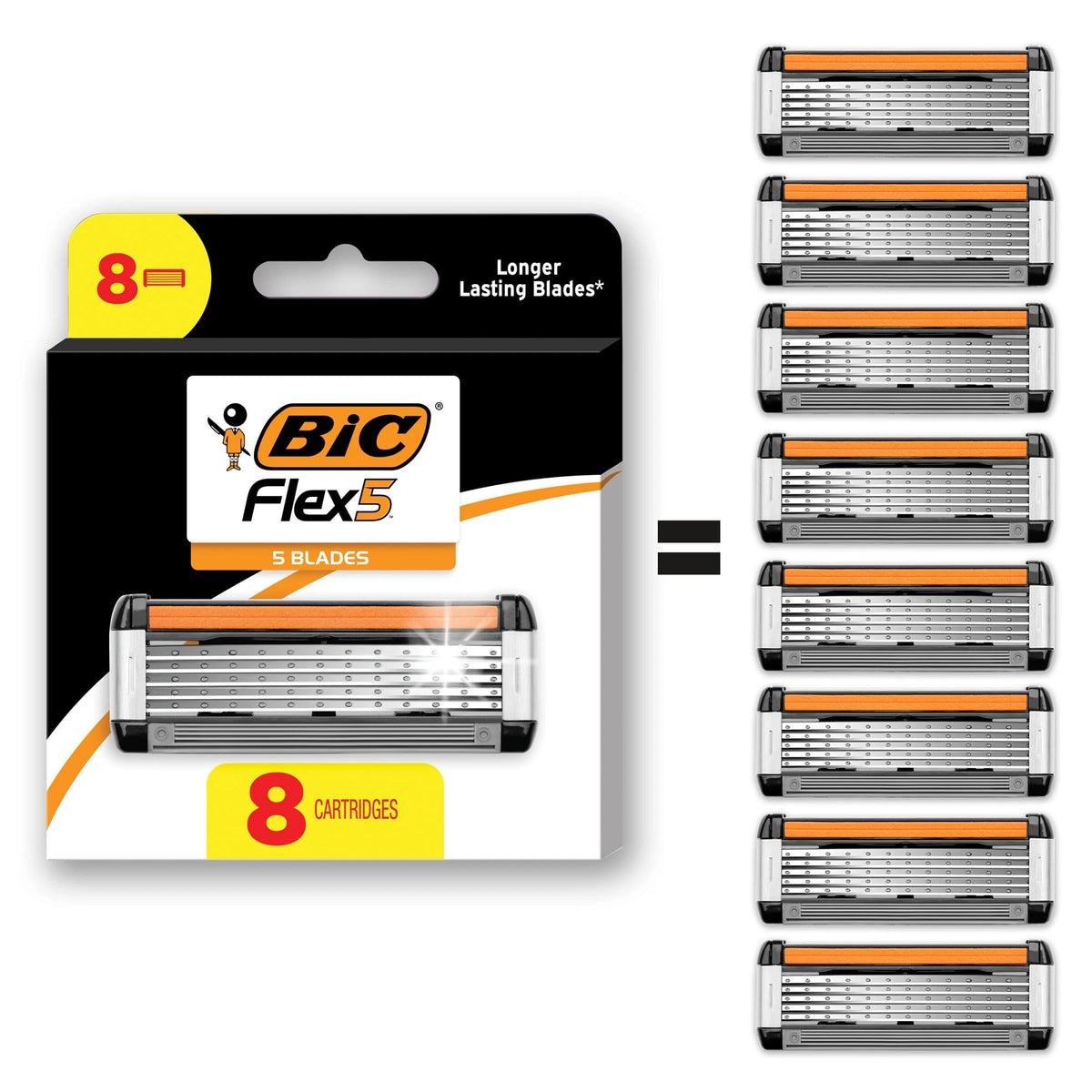 5-Blade Razor Cartridge Refills, 8-Pack O653