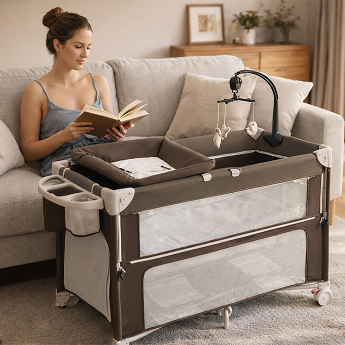 5-in-1 Baby Bassinet Bedside Sleeper M80698