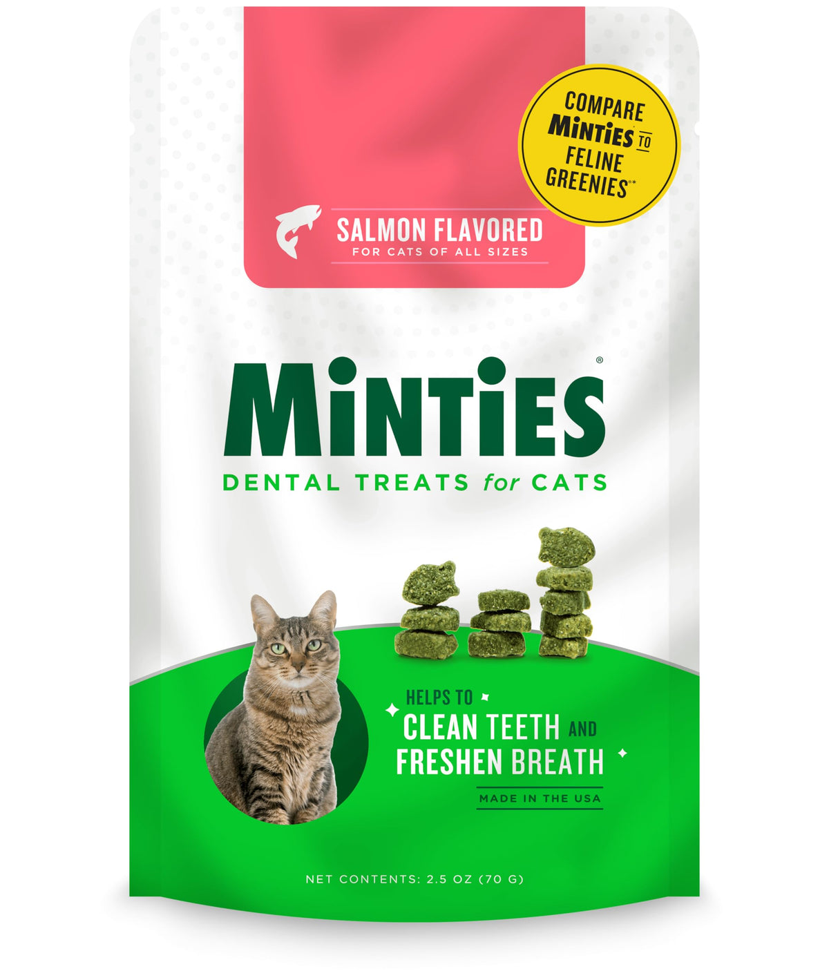 Salmon Flavor Dental Treats for Cats 2.5oz M18422