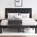 Queen Upholstered Button Tufted Bed Frame with Storage I960