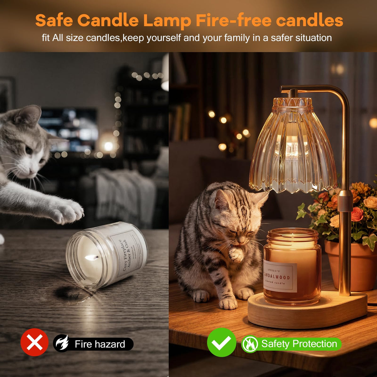 Candle Warmer Lamp with Adjustable Height, Timer & Dimmer Q3571