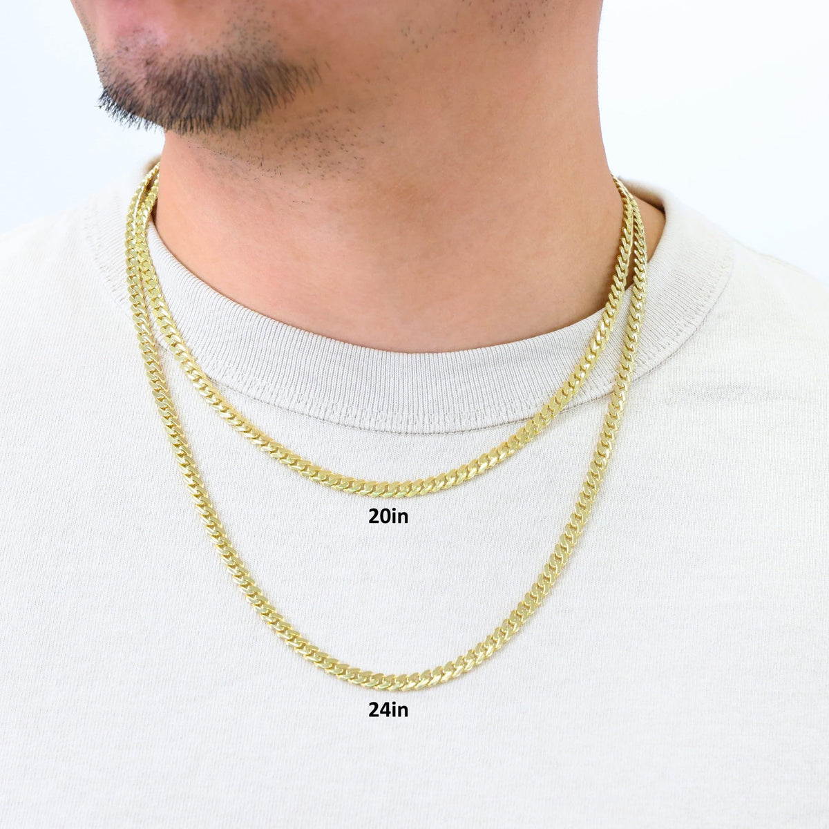 14k Yellow Gold Cuban Link Chain Necklace J272