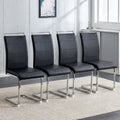 Black Faux Leather Dining Chairs Set of 4 X141