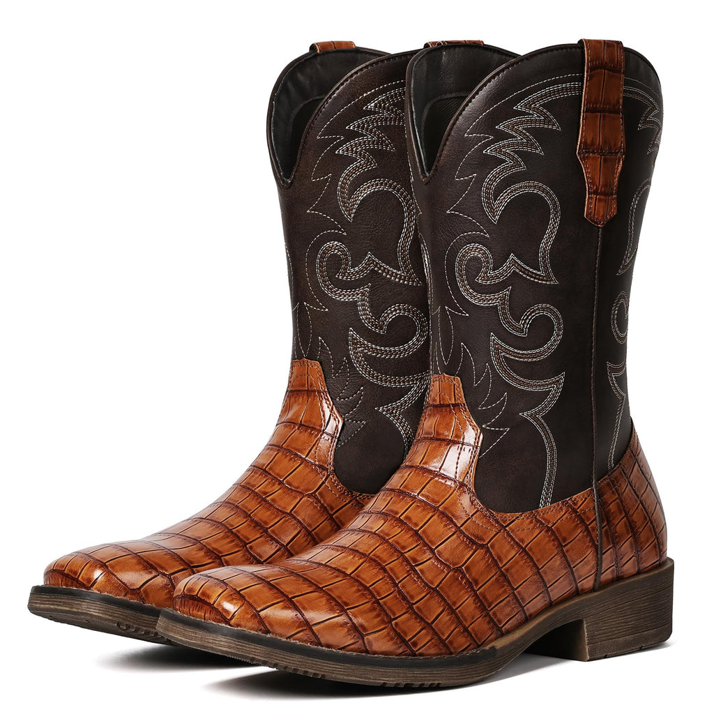Cowboy Boots for Men Caiman Tail Print E55396