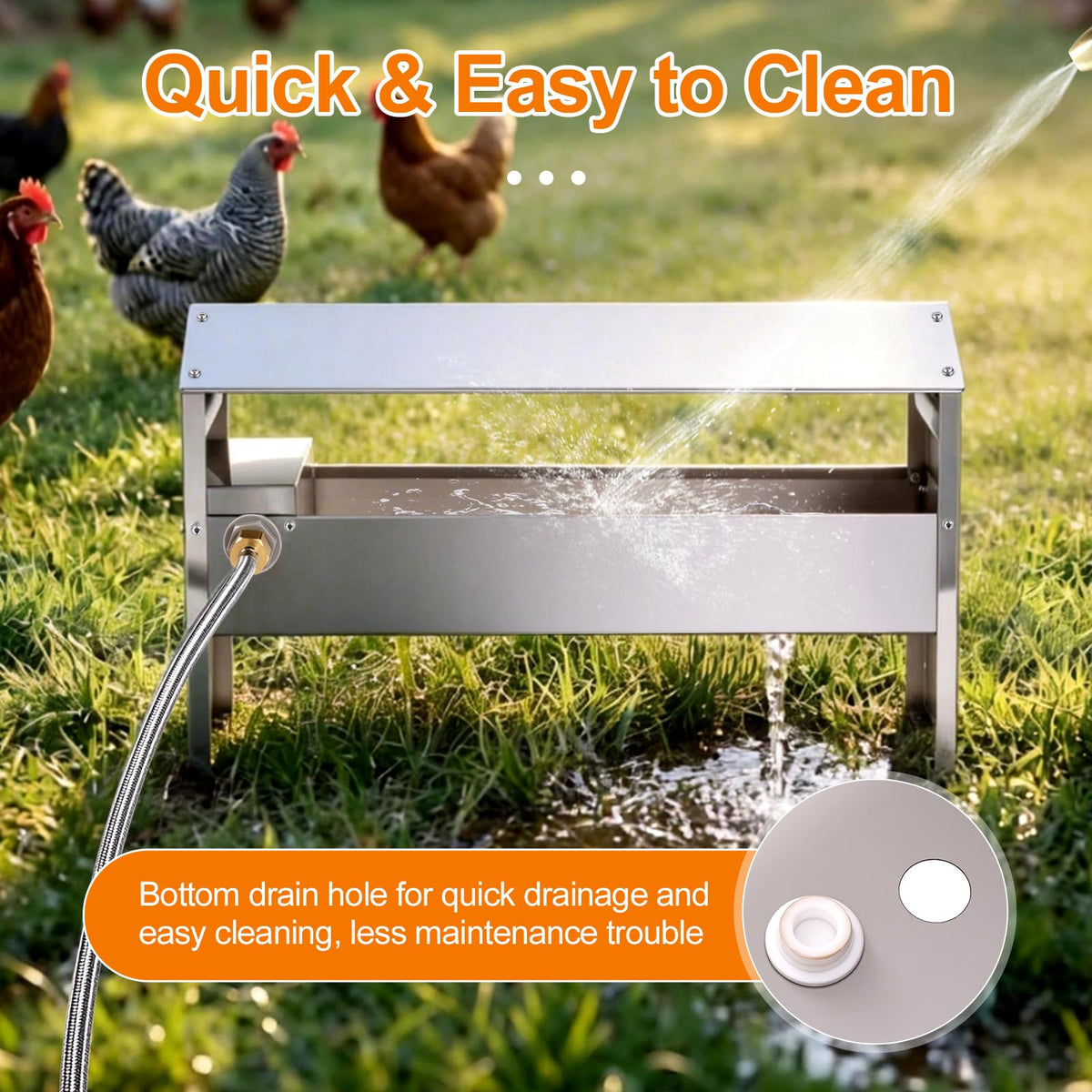 22'' Stainless Steel Automatic Chicken Waterer Q19891