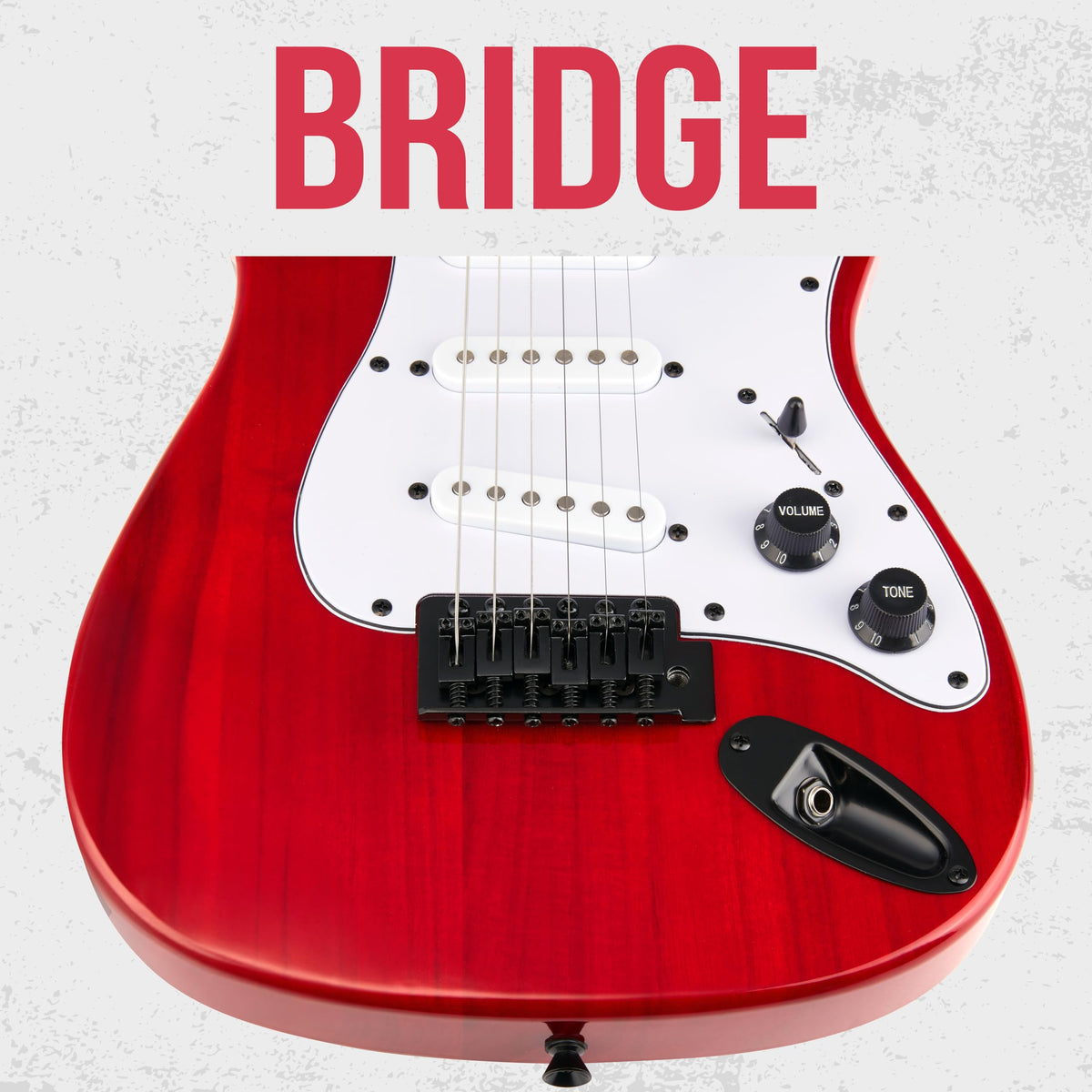 30” Electric Guitar Kit with Amp Cable, 6 Picks, Solid Wood Body, Red Y785