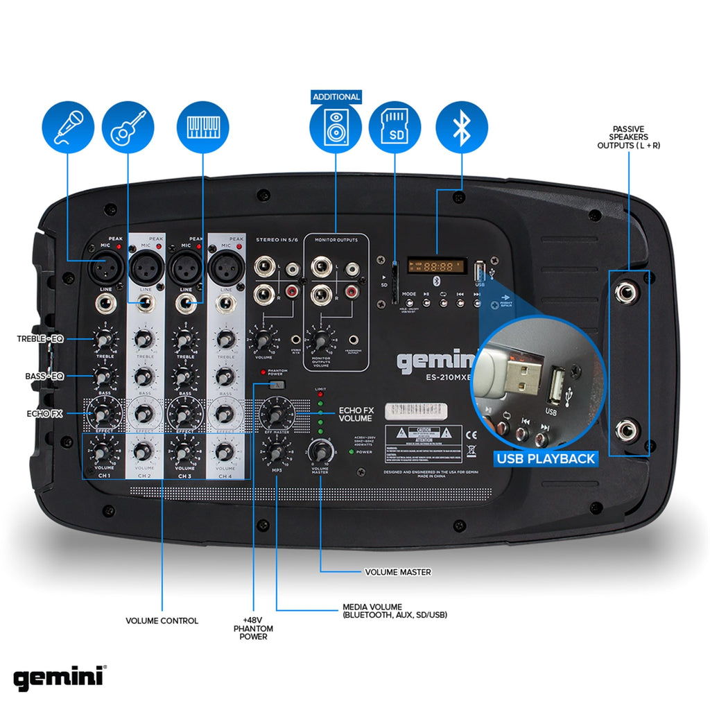Portable PA System with Dual 10" Speakers R489