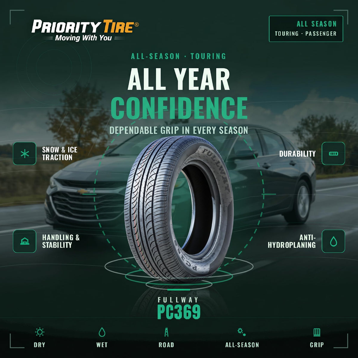 205/65R15 94H SL All Season Performance Passenger Tire E94354