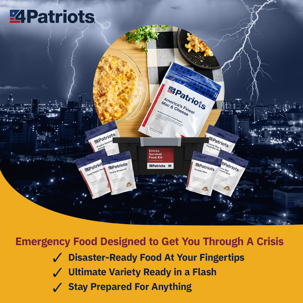 Emergency Entree Food Kit 128 Servings Freeze-Dried 25 Year Shelf Life D5978