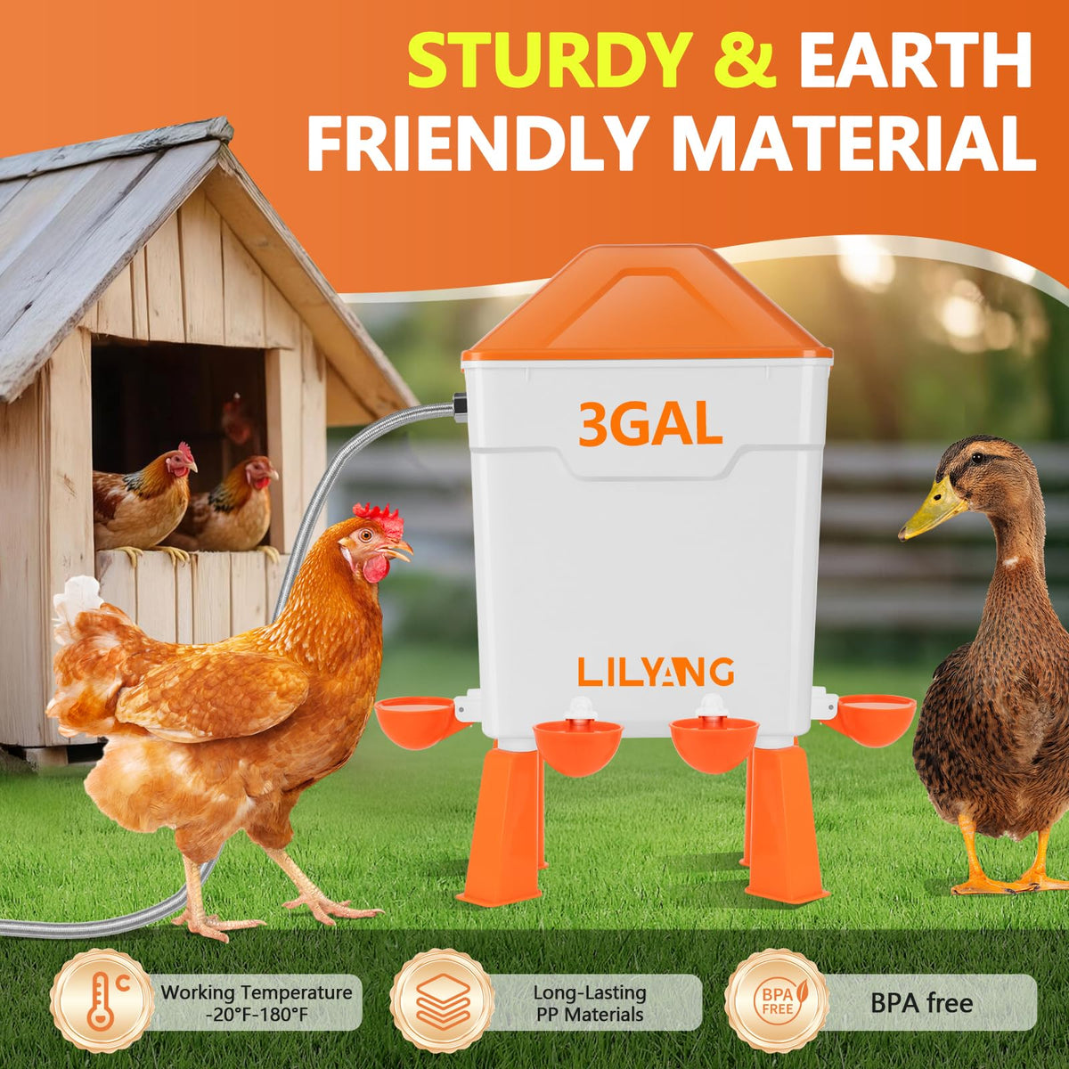 Automatic Chicken Waterer 3 Gallon O8447