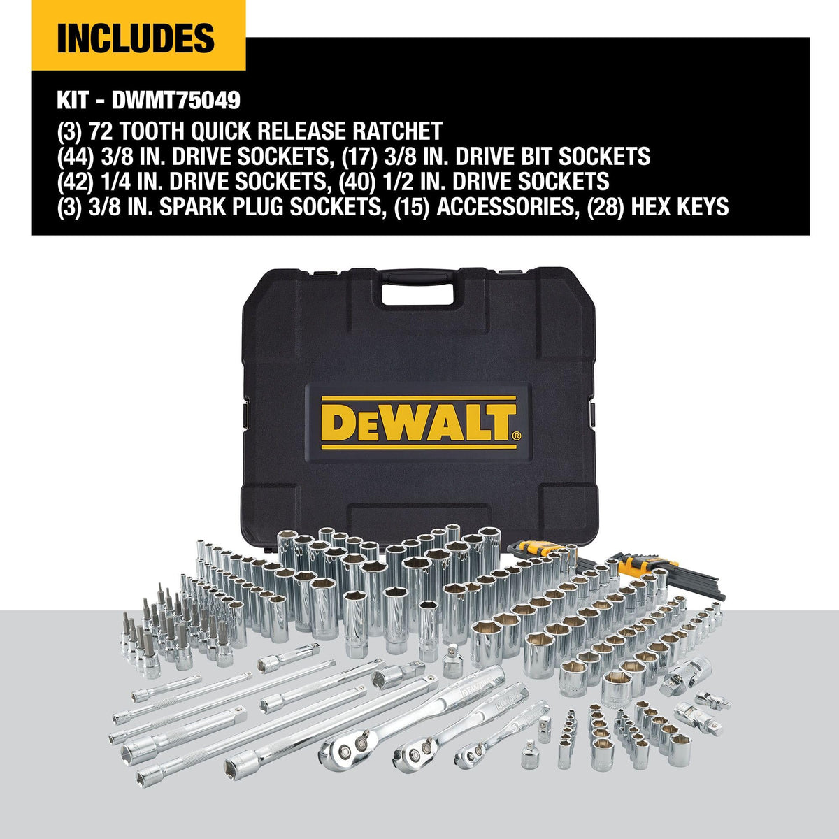 192 Pcs. Mechanics Tool Set, SAE and Metric Socket Wrench Set O8490