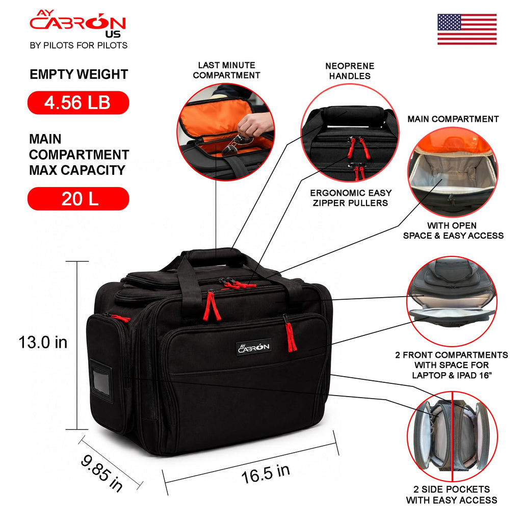 Lightweight Water-Resistant Pilot Flight Deck Bag I629008