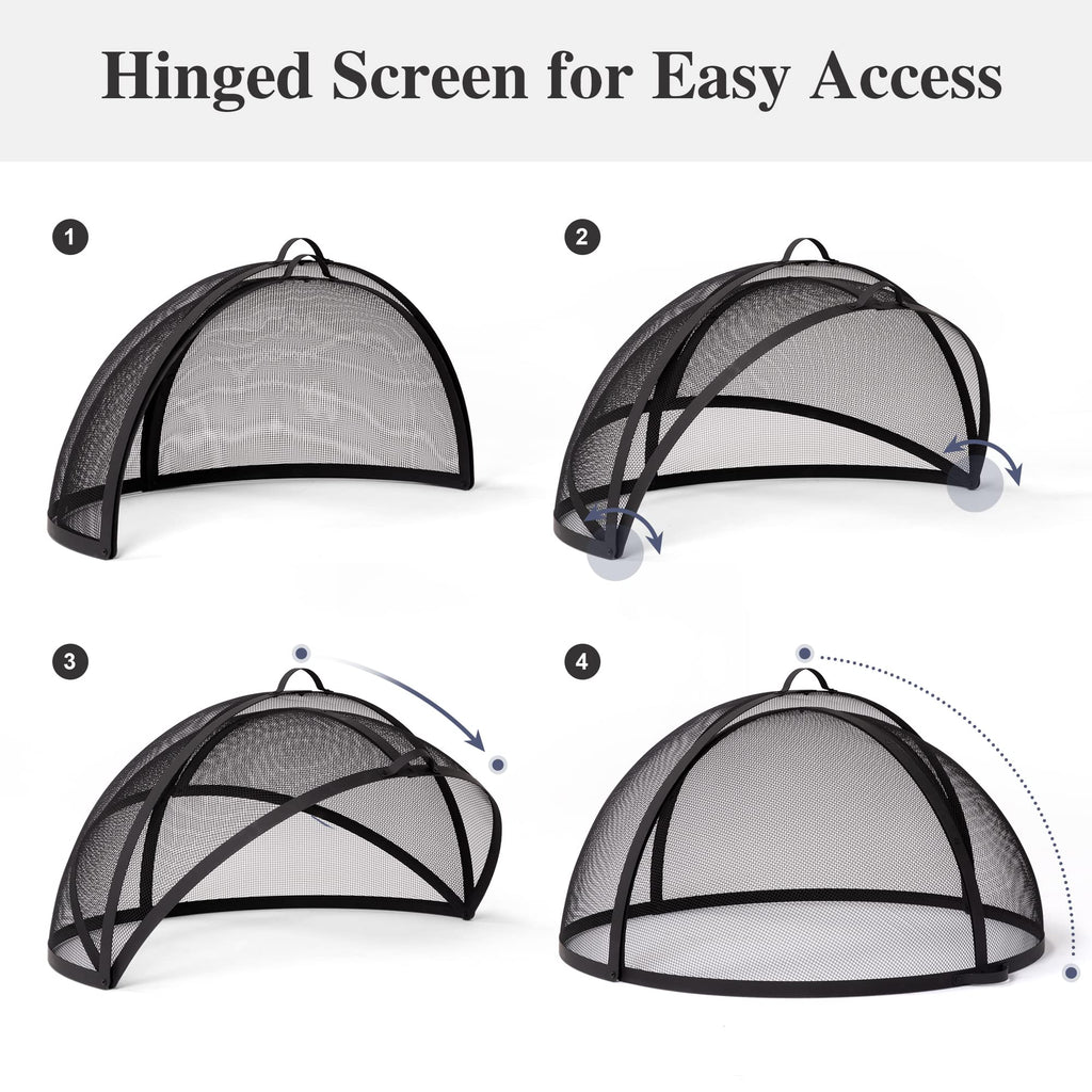 32 Inch Heavy Duty Steel Fire Pit Spark Screen C1602