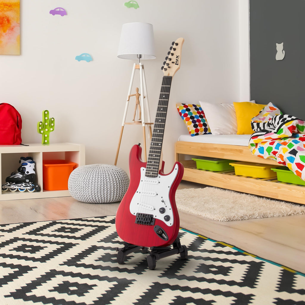 30” Electric Guitar Kit with Amp Cable, 6 Picks, Solid Wood Body, Red Y785