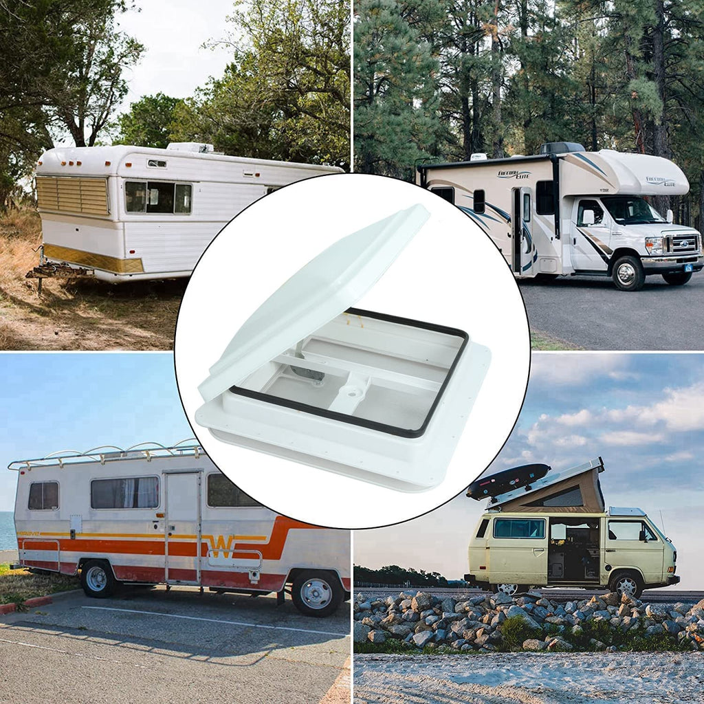 14" RV Roof Vent with White Lid W6545