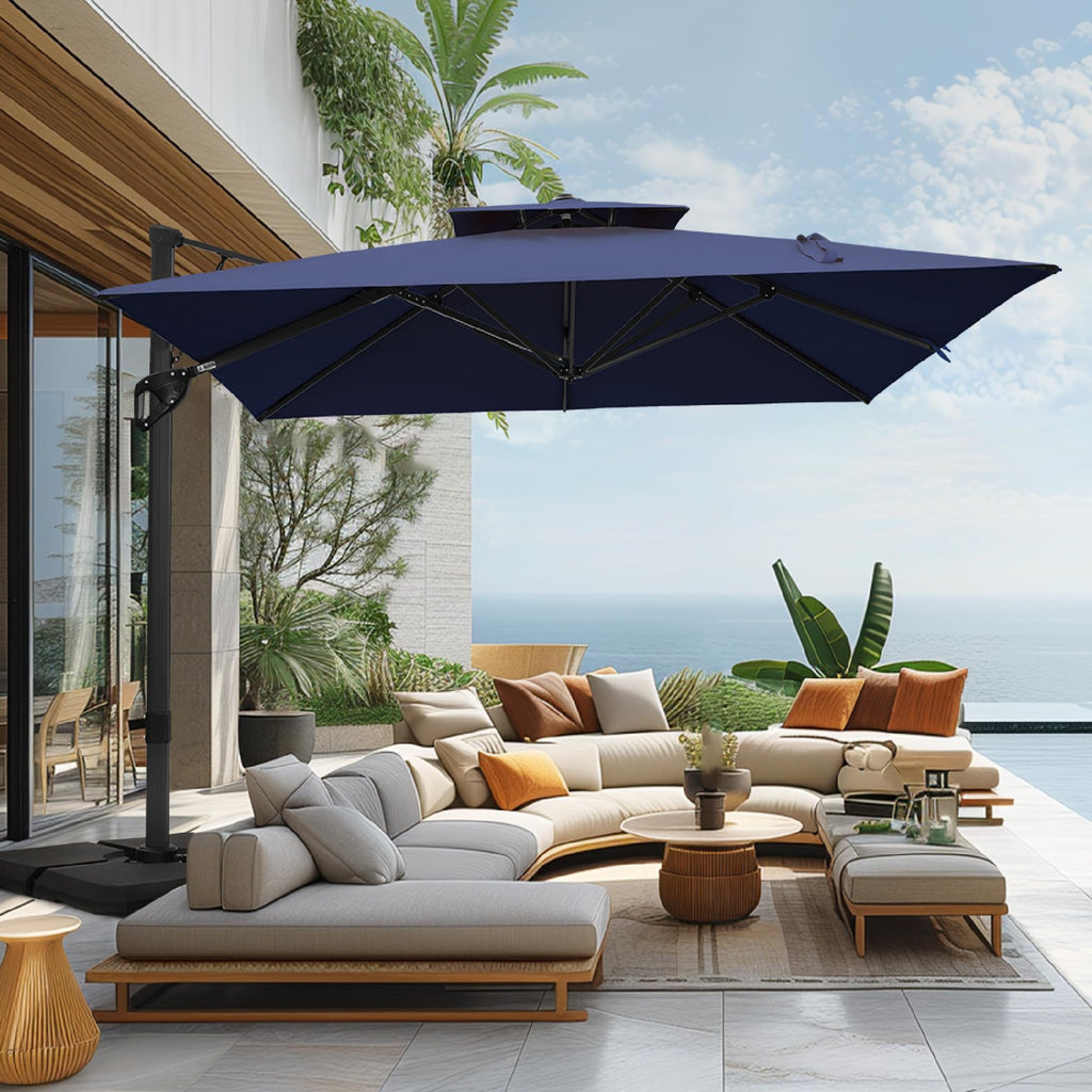 12ft Cantilever Patio Umbrella with Base X4210