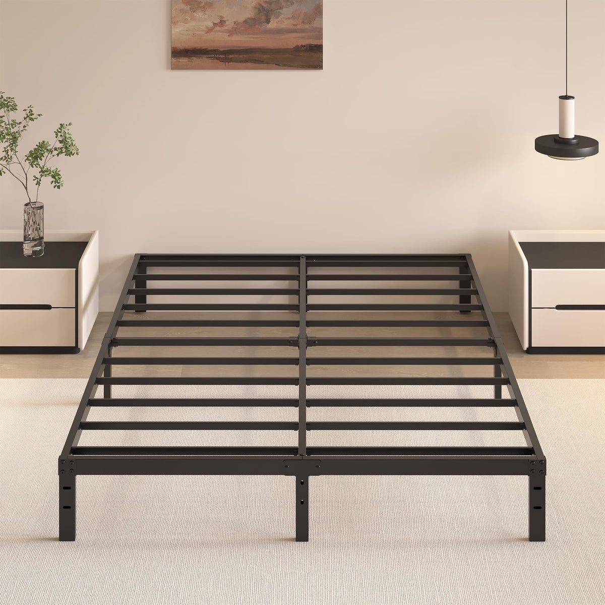 Queen Size Bed Frame No Box Spring Needed N809