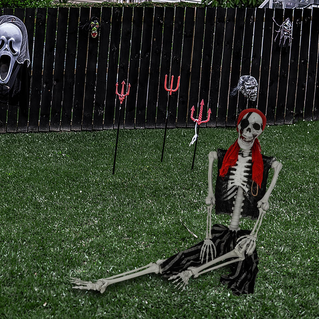 Life Size Pirate Skeleton with Movable Joints R182396