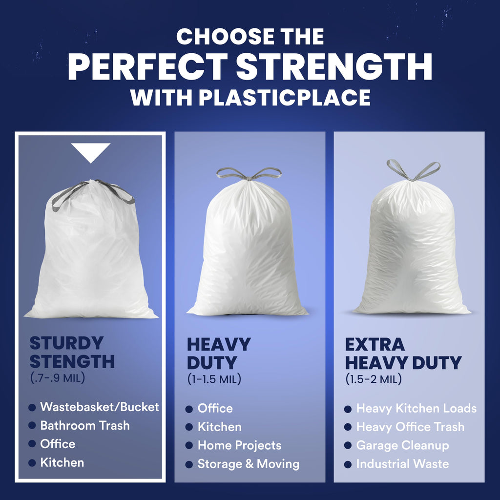 8 Gallon White Drawstring Trash Bags 200 Count V191109