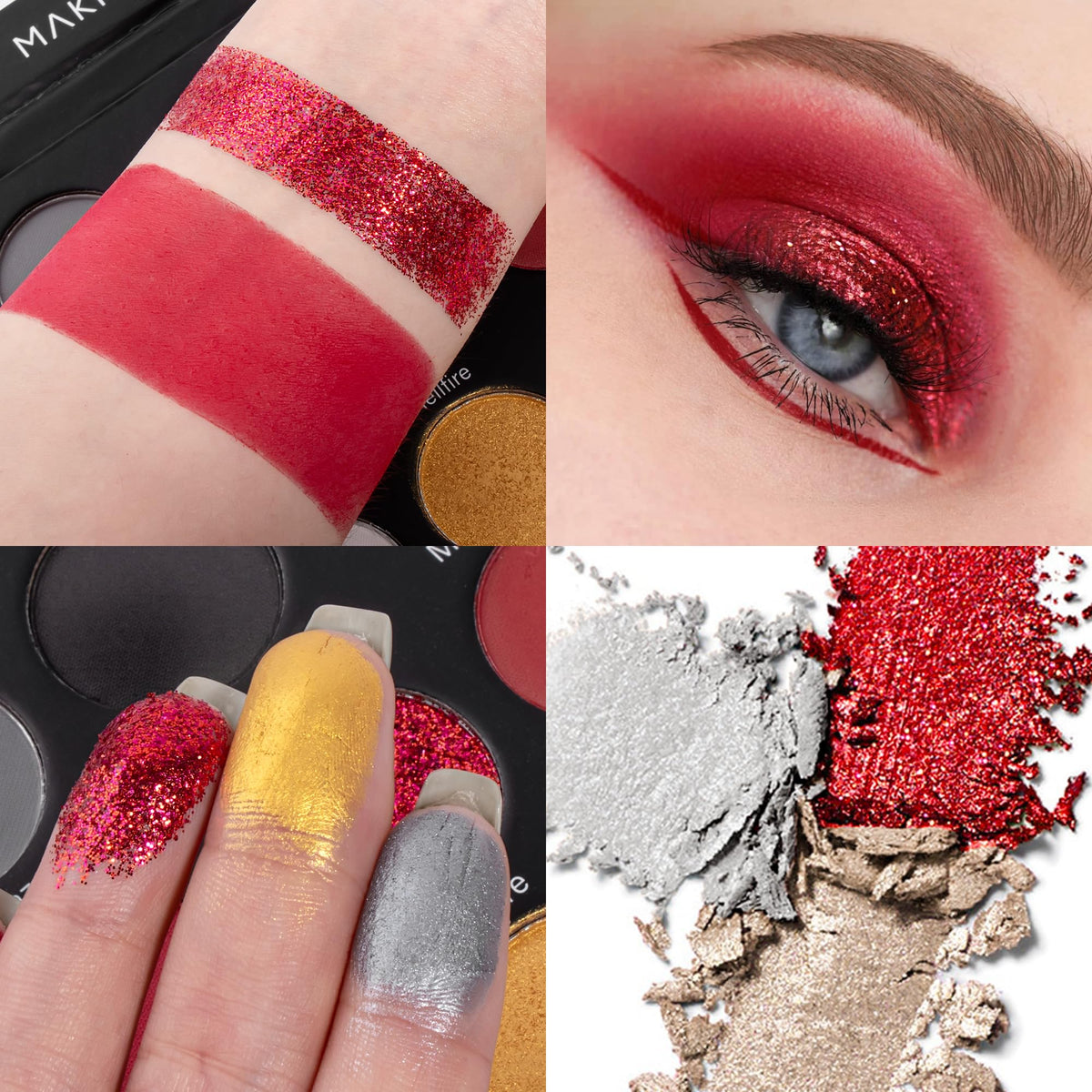 Black Red Grey Eyeshadow Palette E3210