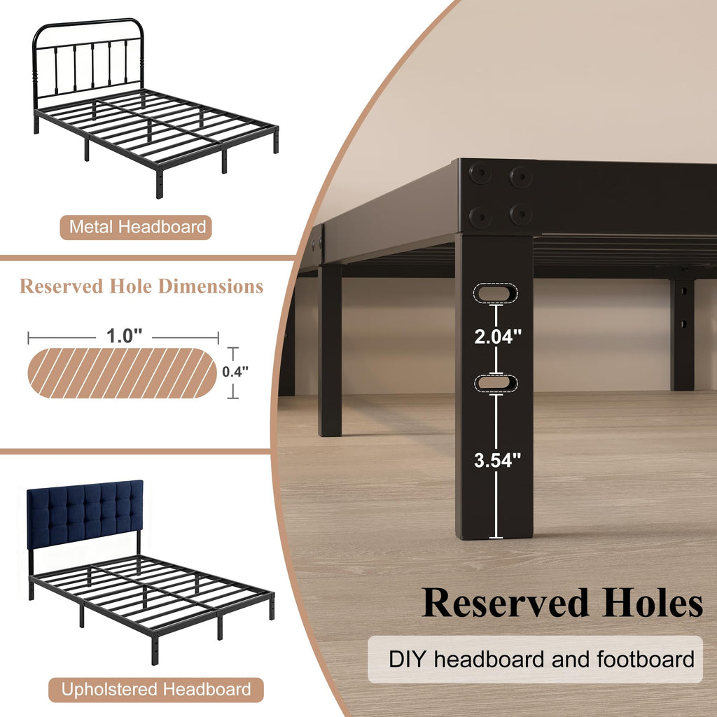 Queen Size Bed Frame No Box Spring Needed N809