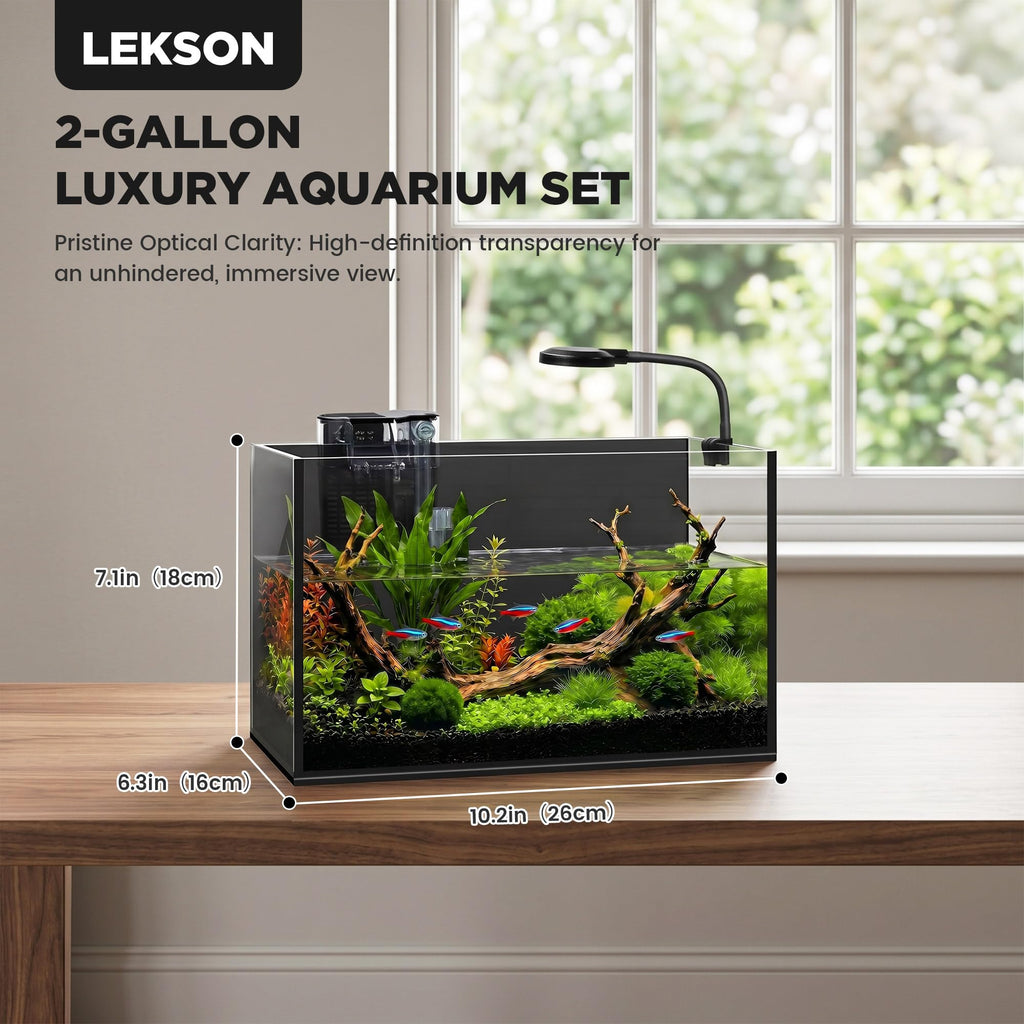 2 Gallon Fish Tank with Light and Filter R8046