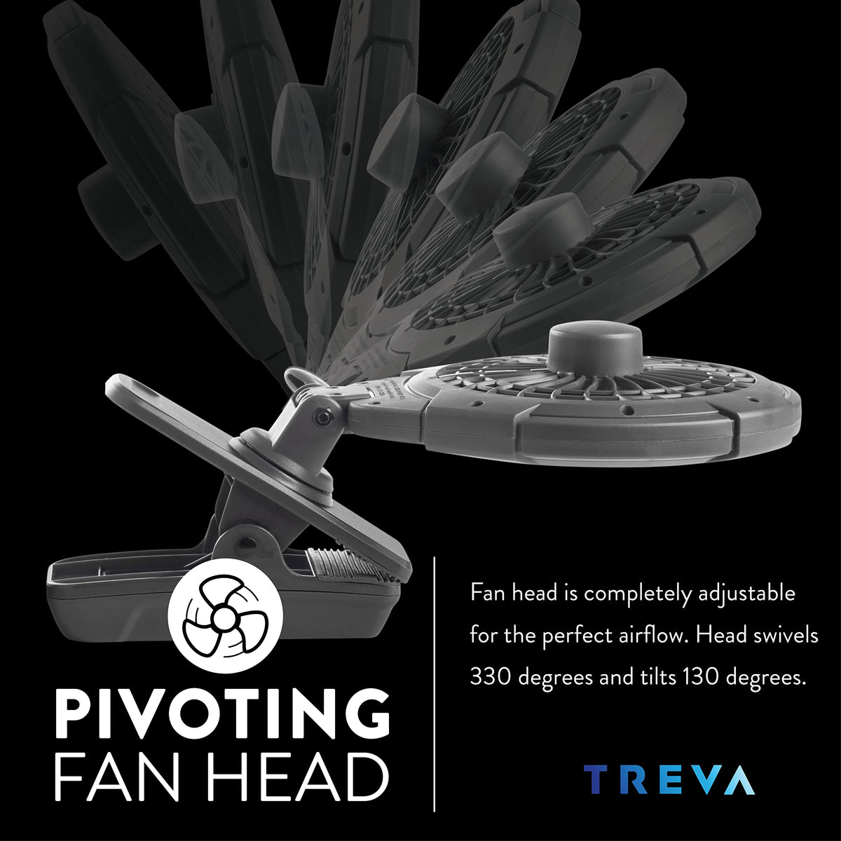 Battery USB Powered Clip on Fan 2-Speed Gray W32456