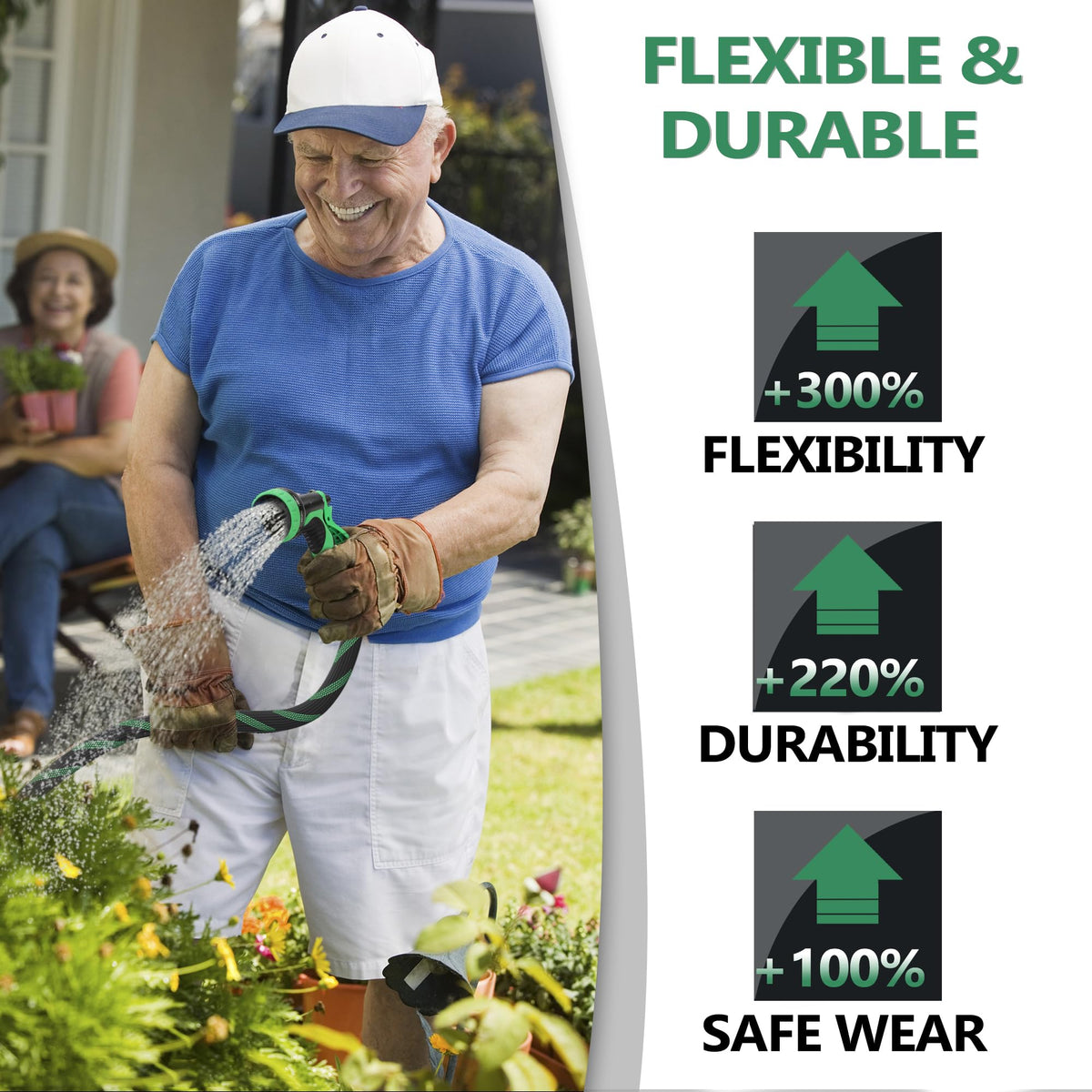 100FT Garden Hose with 10-Pattern Nozzle U439899