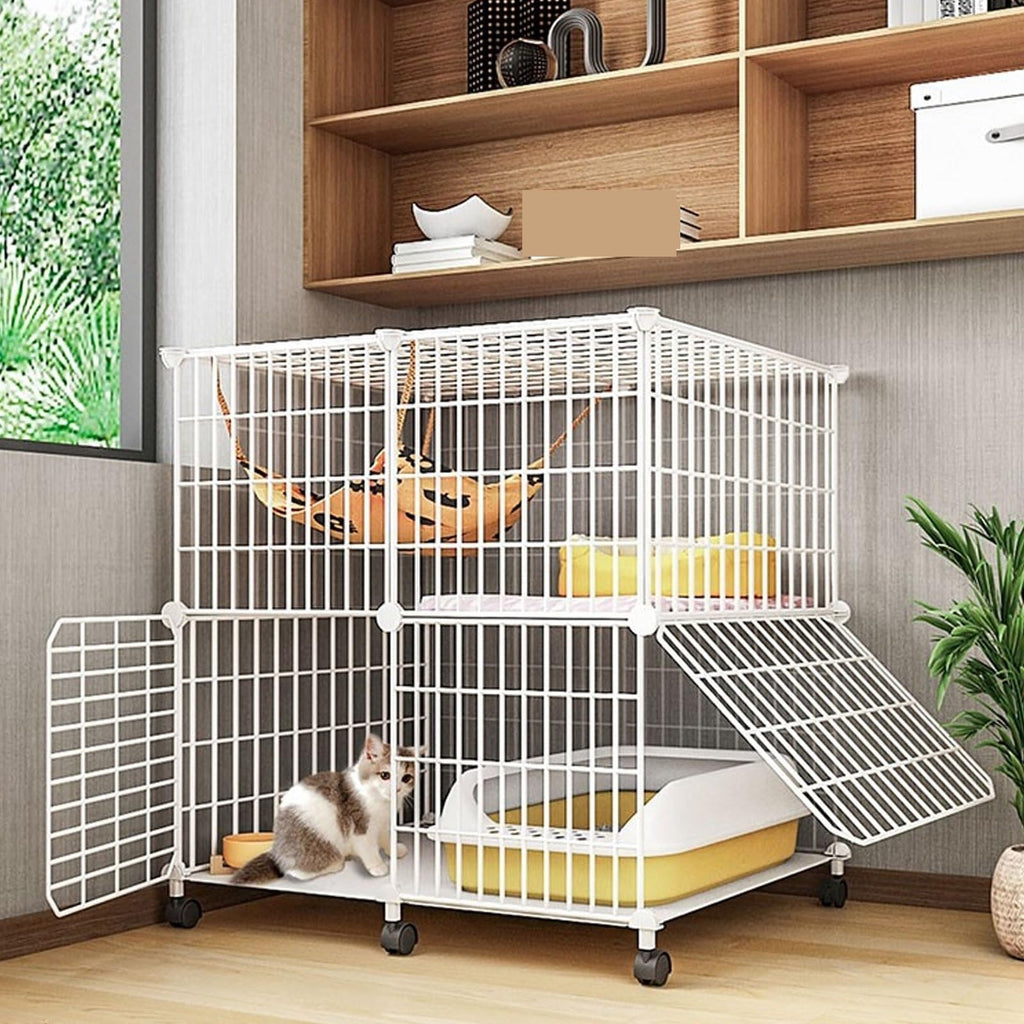 Large Indoor Detachable Metal Cat Cage with Cat Bed Q428