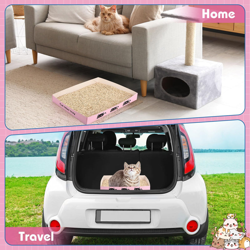 60 Pcs Disposable Cat Litter Boxes with Scoops J5904