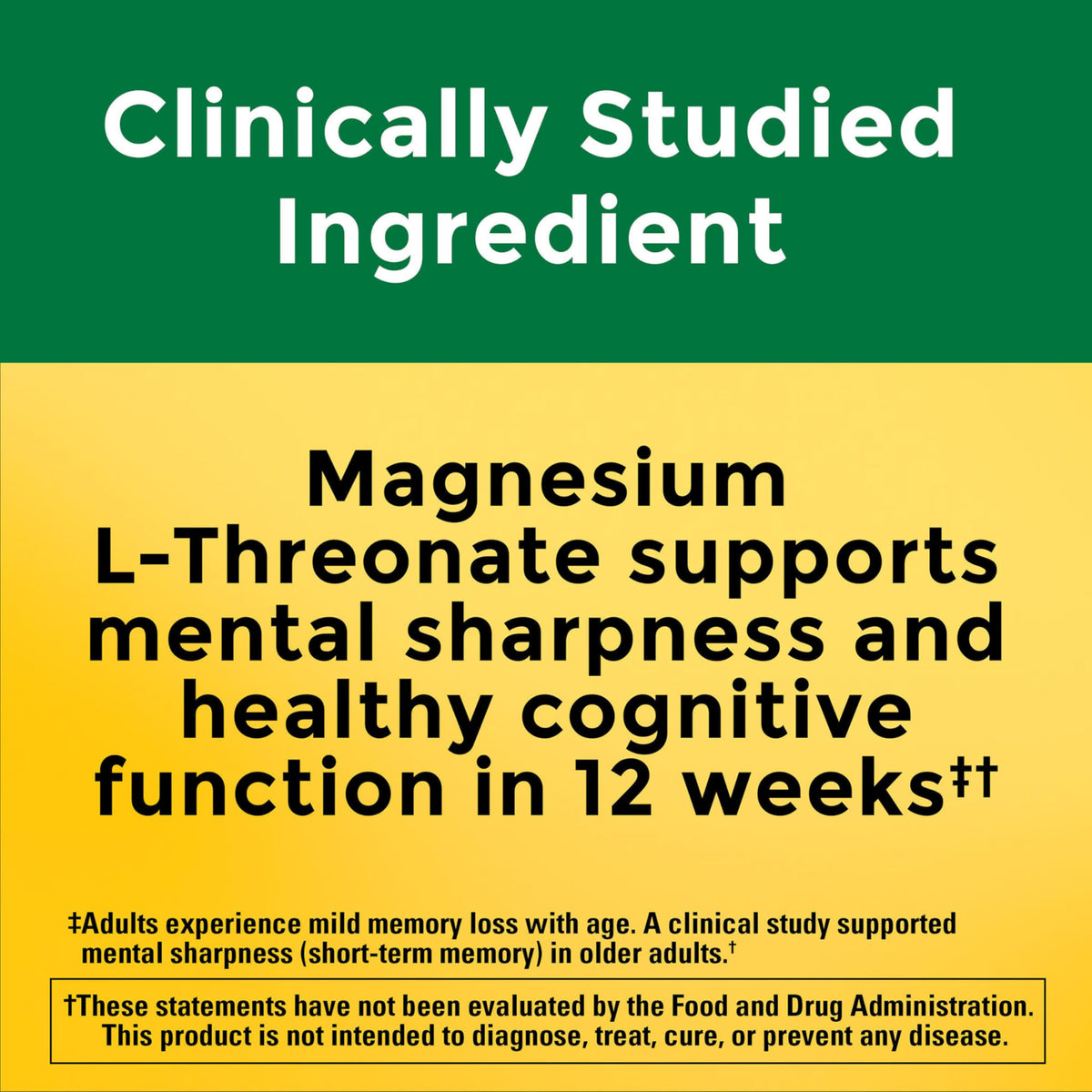 Magnesium L-Threonate with Vitamin C & Vitamin D3, 90 Capsules F69486