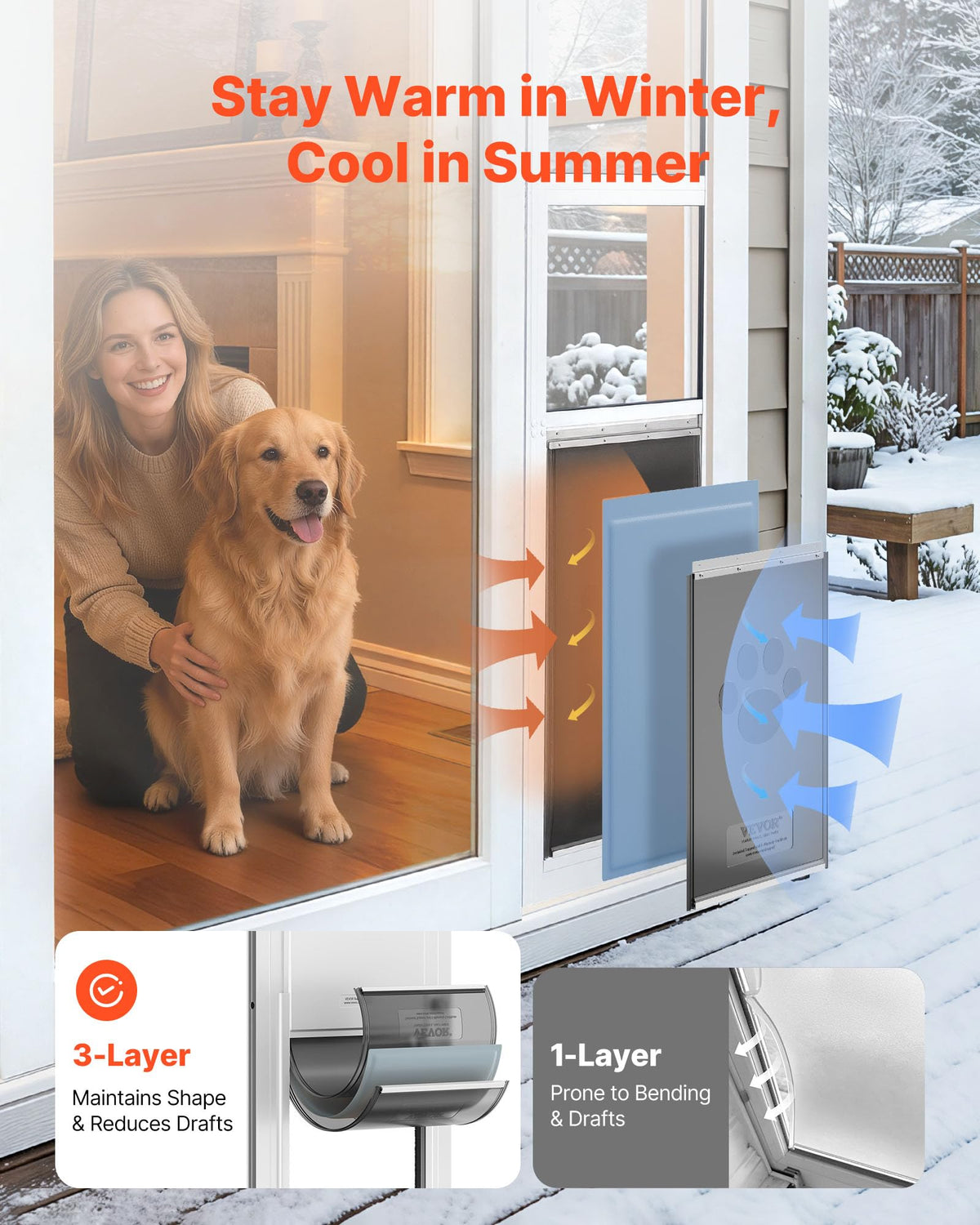 Sliding Glass Dog Door with Aluminum Alloy Frame M87732