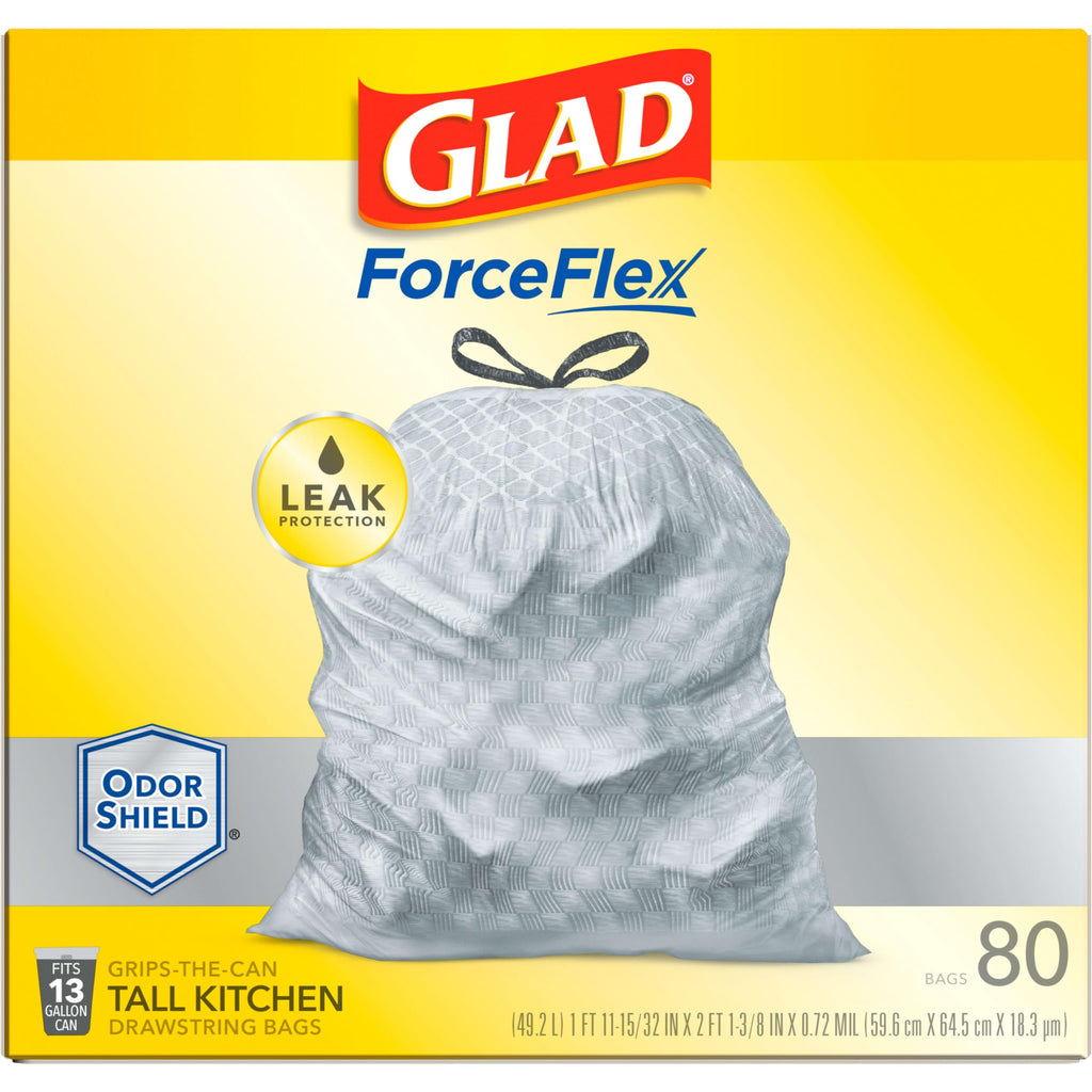 13 Gallon Unscented Tall Kitchen Drawstring Trash Bags 76 Count Q176
