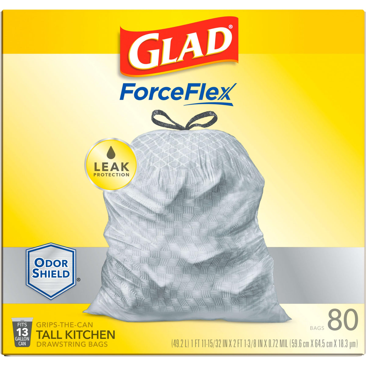 13 Gallon Unscented Tall Kitchen Drawstring Trash Bags 76 Count Q176