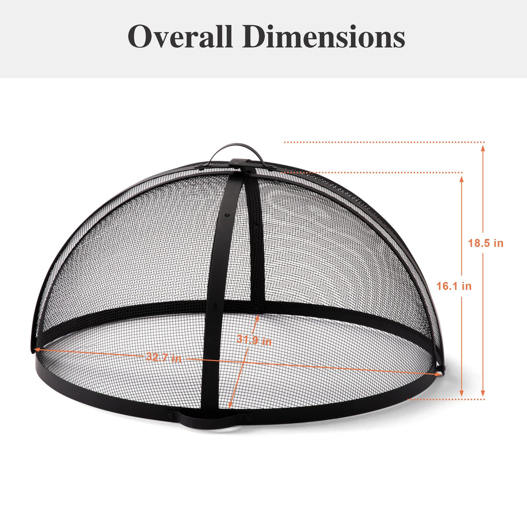 32 Inch Heavy Duty Steel Fire Pit Spark Screen C1602