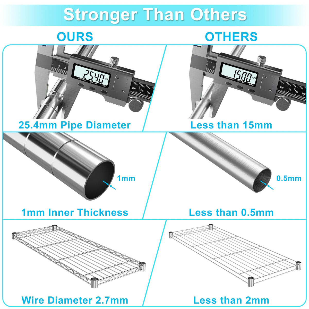 3-Tier Heavy Duty Metal Storage Shelves with Casters M824074