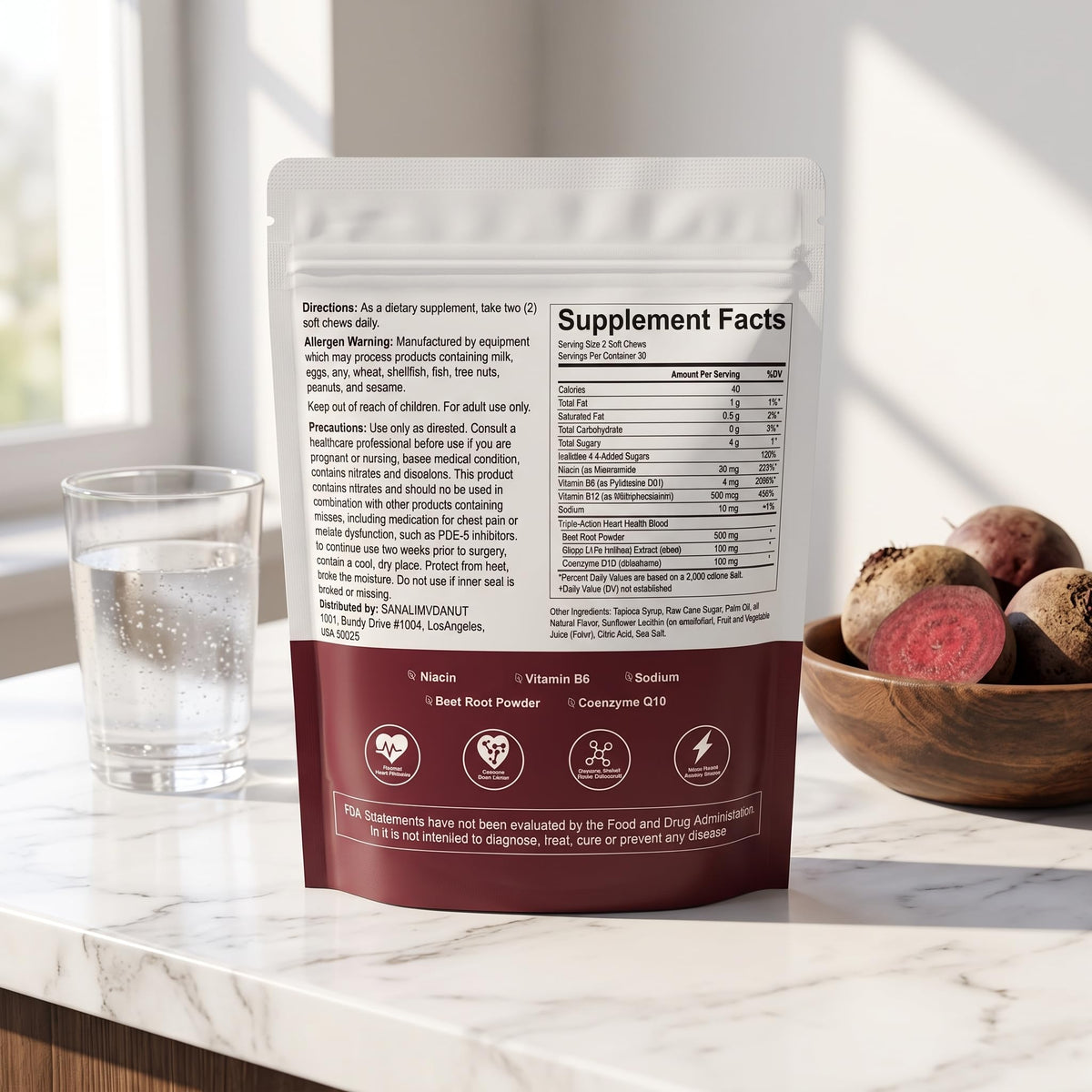 Beet Root Chews 500mg 60 Chews I4561